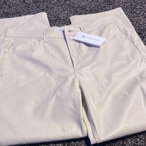 AG NWT Vegan Leather Cream Pants Boho sz 30